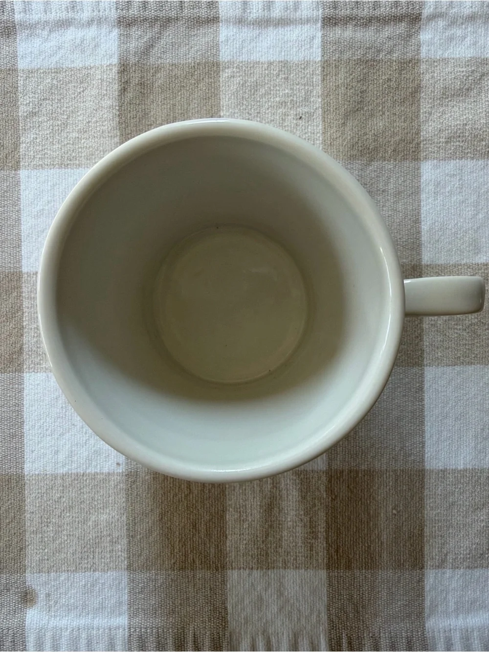 Anthropologie Classic Monogram Cream Ceramic Mug with Black Striped 'M'